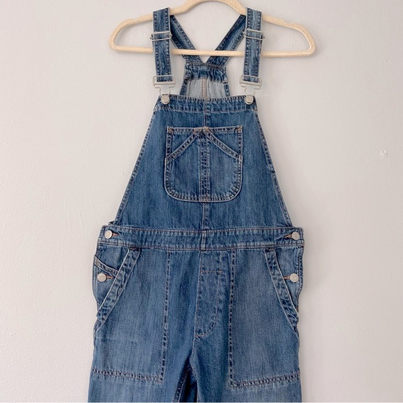 GAP Relaxed Ankle Denim Overalls Medium Indigo - Picture 4 of 16